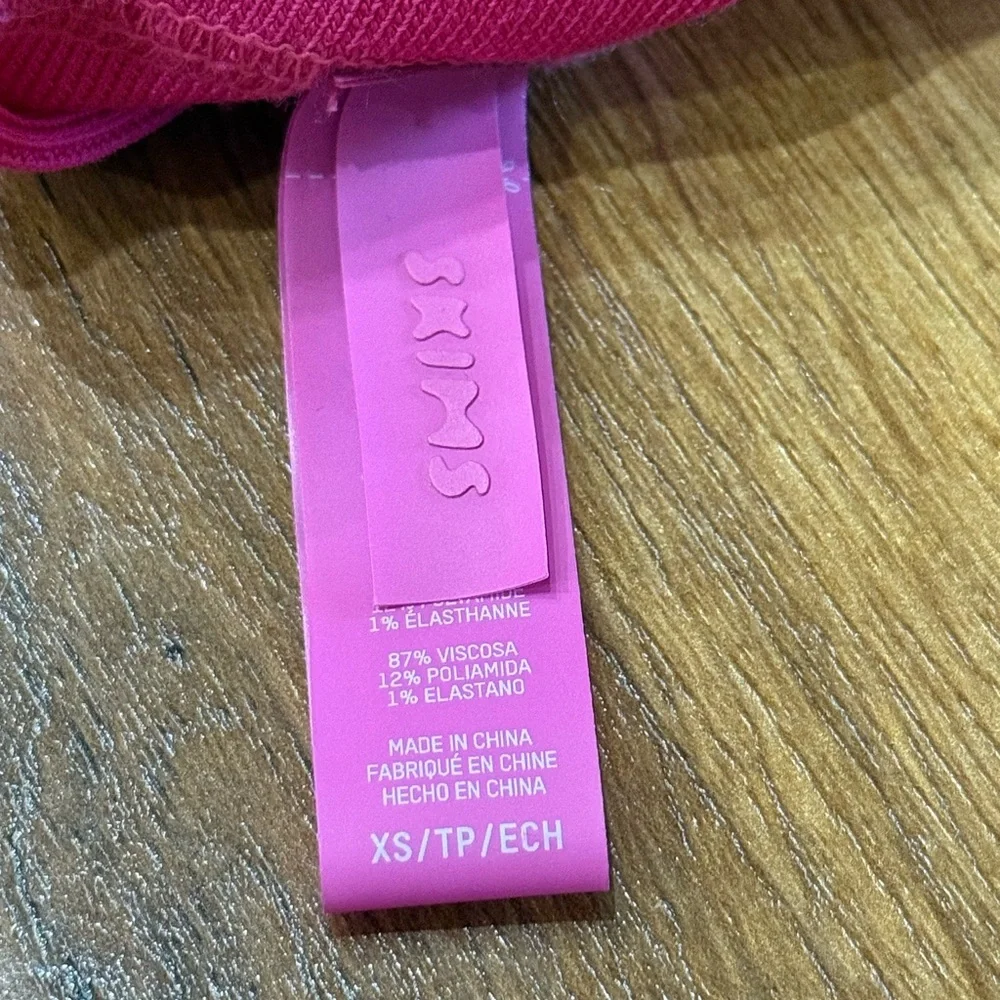 SKIMS Vibrant Pink Triangle Bikini Top XS